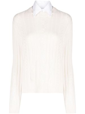 TWP cable-knit cashmere jumper - White