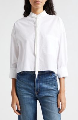 TWP Darling Tie Neck Shirt in White 