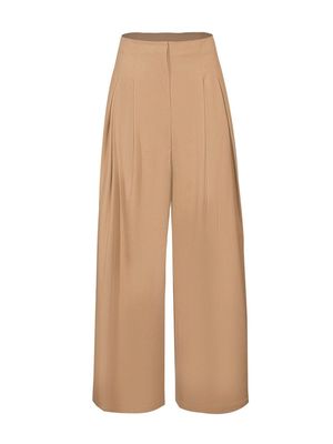 TWP Drew pleated wide-leg trousers - Neutrals