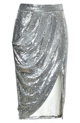 TWP Lover Sequin Skirt in Silver