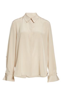 TWP Morning After Silk Button-Up Shirt in Champagne