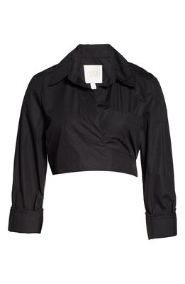 TWP The Ty Me Up Crop Shirt in Black