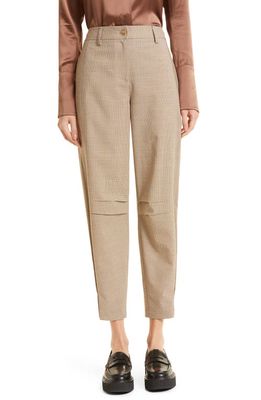 TWP Young Straight Leg Wool Blend Ankle Trousers in Camel Multi