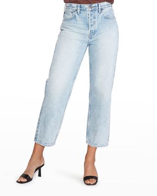 Tyler Organic Straight Cropped Marble Washed Jeans