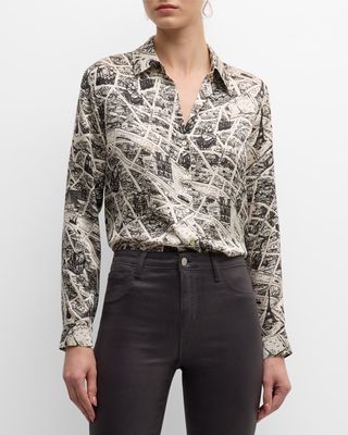 Tyler Paris-Printed Silk Shirt