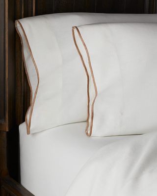 Tyne Linen White Queen Pillowcase Pair
