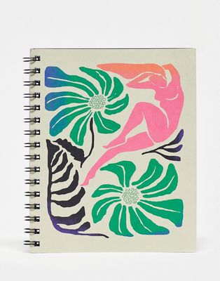 Typo A5 notebook in abstract floral print-Multi