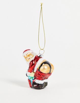 Typo Christmas decoration with Santa bending over-Multi