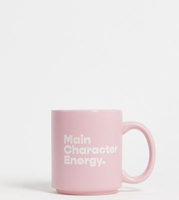 Typo Exclusive mug with 'main character' slogan in pink