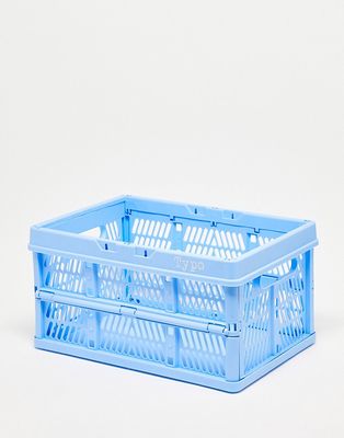 Typo midi foldable storage crate in sky blue