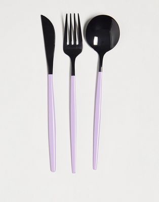 Typo reusable cutlery set in lilac-Multi