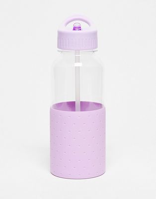 Typo water bottle in lilac polka dot-Green