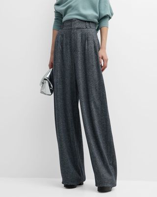 Tyr Triple-Pleated Wide-Leg Pants