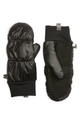 U R All Weather Mixed Media Puffer Mittens in Black