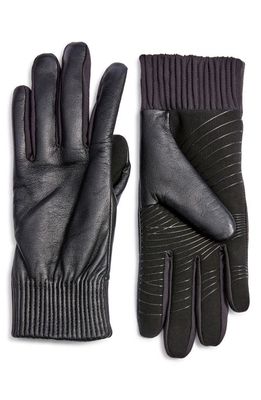 U R Ribbed Cuff Gloves in Black