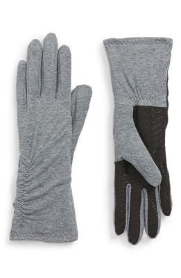 U R Side Ruched Stretch Touchscreen Compatible Gloves in Grey Heather