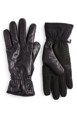 U R Women's Mixed Media All Weather Puffer Gloves in Black