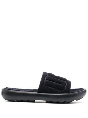 UGG embossed-logo terry-cloth slides - Black