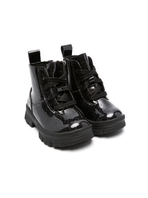 UGG Kids Ashton logo-embossed glittery boots - Black