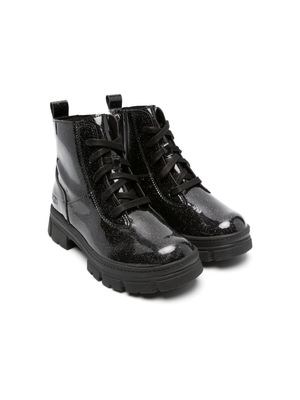 UGG Kids Aston glitter lace-up boots - Black
