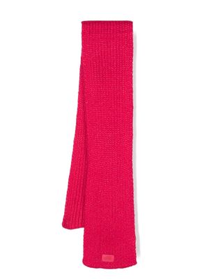 UGG Kids chunky-knit logo-patch scarf - Pink