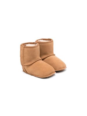 UGG Kids leather shearling-lined ankle boots - Brown