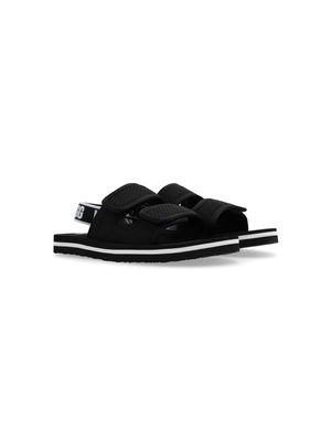 UGG Kids logo-print touch-strap sandals - Black