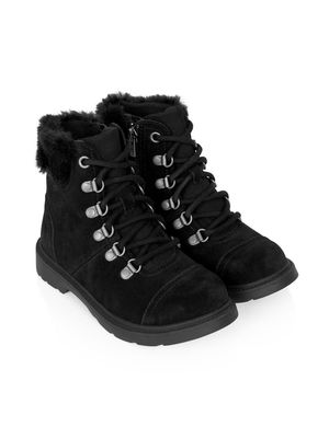 UGG Kids shearling-lined lace-up boots - Black