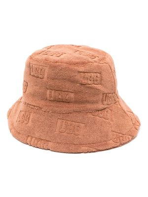 UGG logo-embossed terry-cloth bucket hat - Brown