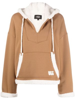 UGG Sharonn logo-appliqué fleece hoodie - Brown