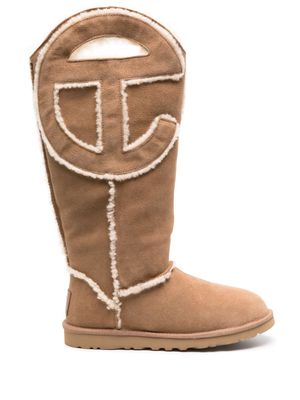 UGG x Telfar Logo Tall suede boots - Neutrals