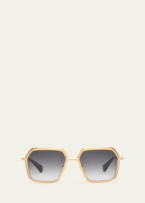 Ugo Gold-Plated Titanium & Acetate Butterfly Sunglasses