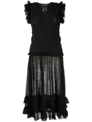 Ulla Johnson 3D-knit sleeveless midi dress - Black