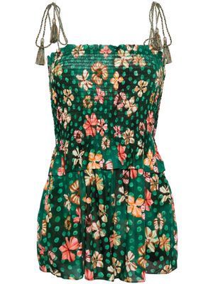 Ulla Johnson Adalia floral-print playsuit - Green