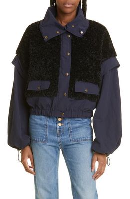 Ulla Johnson Aidan High Pile Fleece Jacket in Midnight