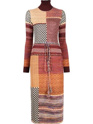 Ulla Johnson Almira patchwork-print knitted dress - Multicolour