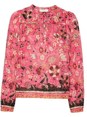 Ulla Johnson Andi floral-print blouse - Pink