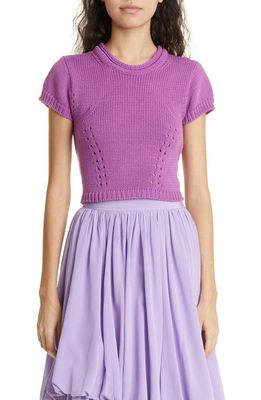 Ulla Johnson Arden Cutout Back Cotton Blend Sweater in Cassis