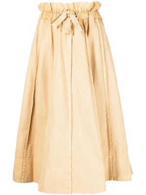 Ulla Johnson belted cotton midi skirt - Neutrals