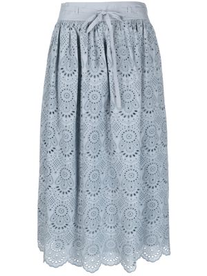 Ulla Johnson Clarabella eyelet-detail skirt - Blue