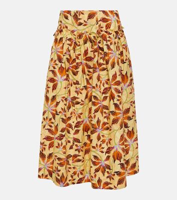 Ulla Johnson Emmy floral cotton poplin midi skirt