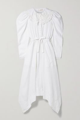 Ulla Johnson - Fiona Crochet-trimmed Linen Midi Dress - White