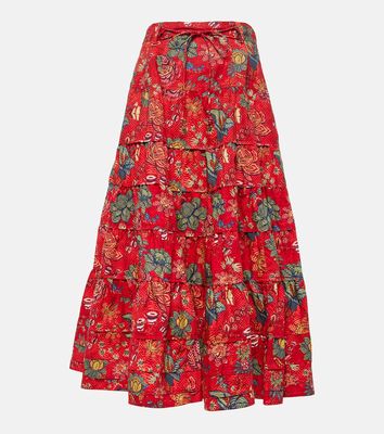 Ulla Johnson Floral cotton midi skirt