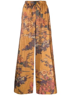 Ulla Johnson floral-print wide-leg trousers - Brown