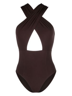 Ulla Johnson Keiran plunge-neck swimsuit - Brown