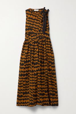 Ulla Johnson - Klea Wrap-effect Cotton Midi Dress - Brown