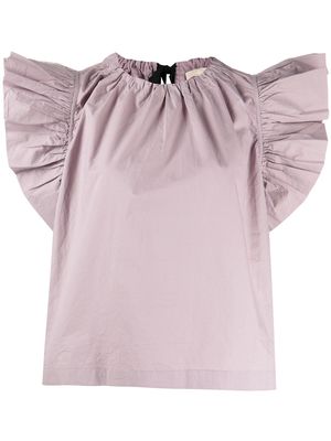 Ulla Johnson Leigh ruffle-trim blouse - TANZANITE