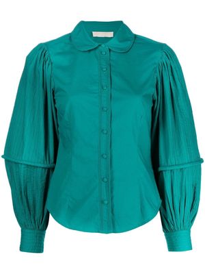 Ulla Johnson Maggia cotton puff-sleeve shirt - Green