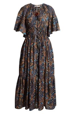 Ulla Johnson Margo Flutter Sleeve Cotton Blend Cover-Up Dress in Nocturne