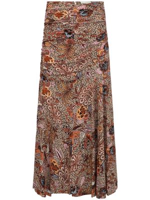 Ulla Johnson Nadia floral-print straight skirt - Neutrals
